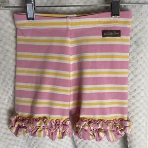 Matilda Jane Striped Ruffle Shorties in Pink and Yellow